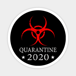 Quarantine 2020 Bio-Hazard Community Awareness Distressed Magnet